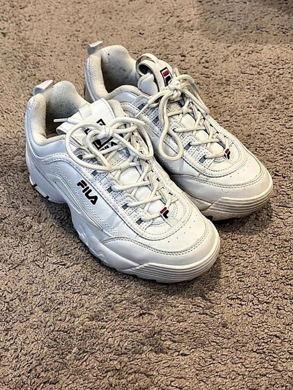 Fila Disruptor II Women's White Sneakers US 6